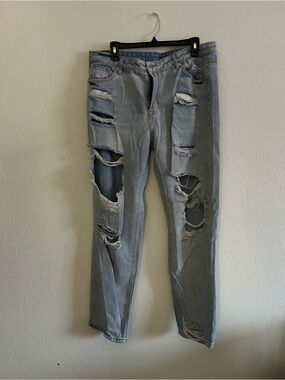 SHEIN Light Blue Distressed Jeans